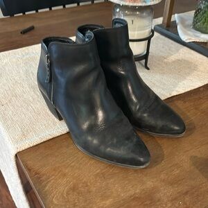 Frye Black Leather Ankle Booties